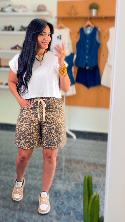 Animal Print Bermuda Shorts