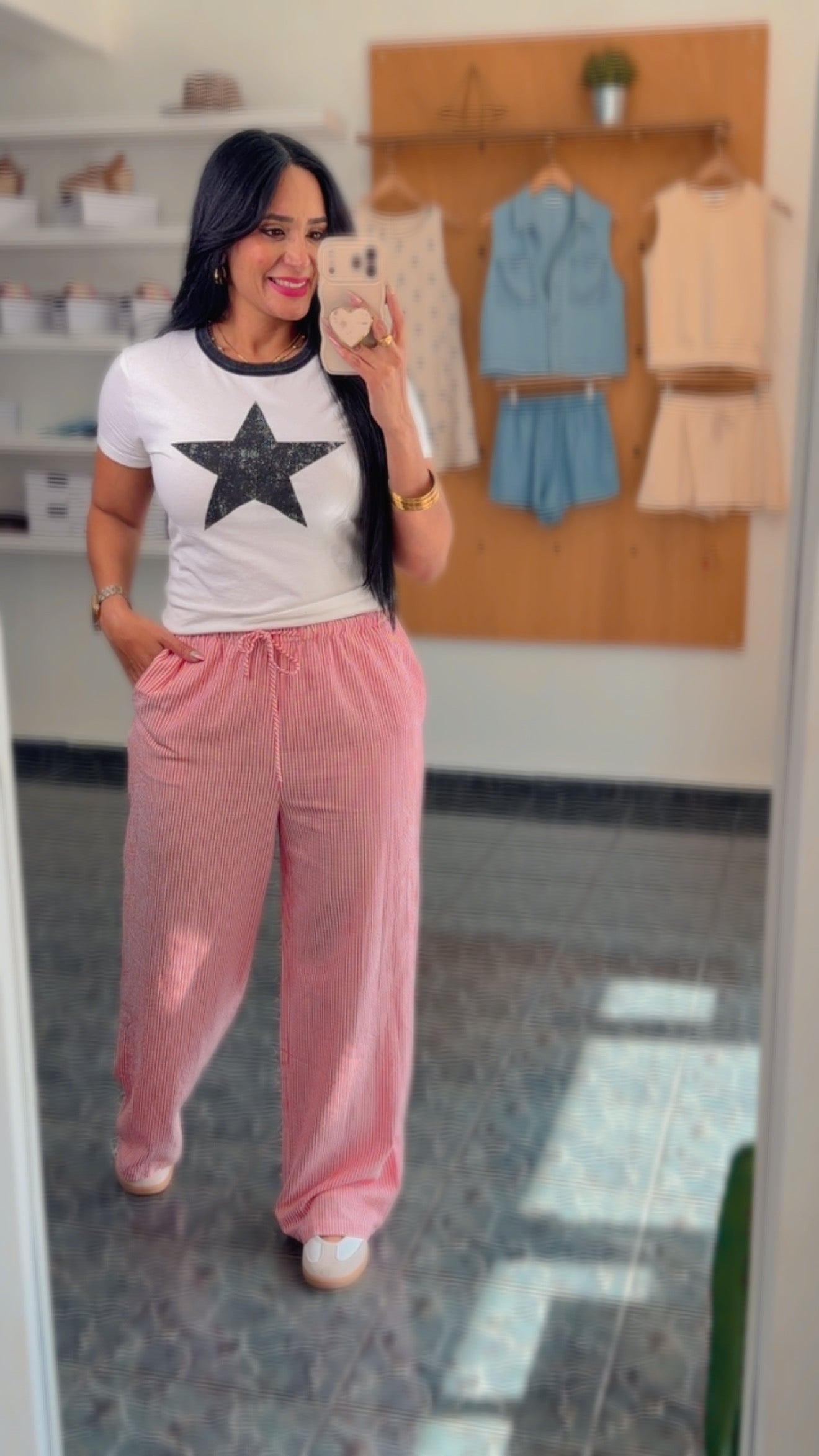 Red/White Striped Comfy Pants