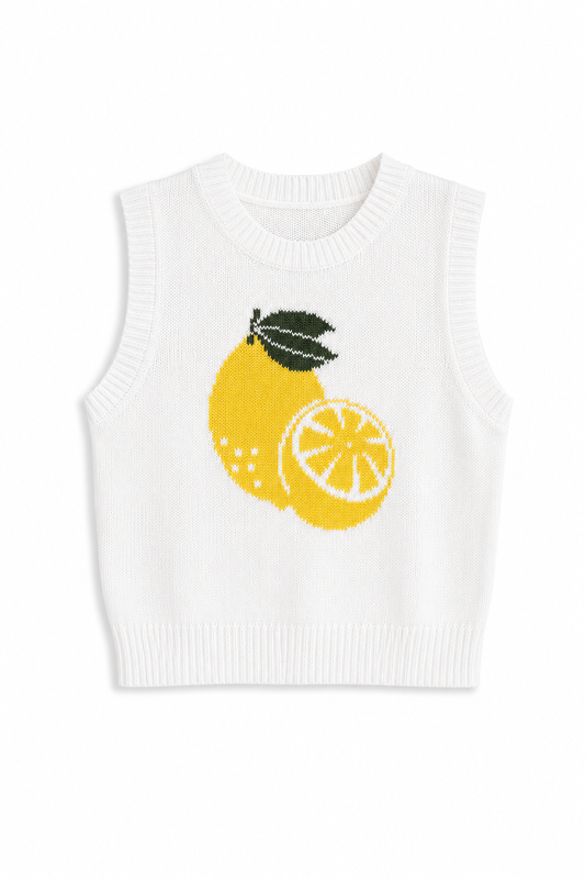 White Lemon Sweater Top