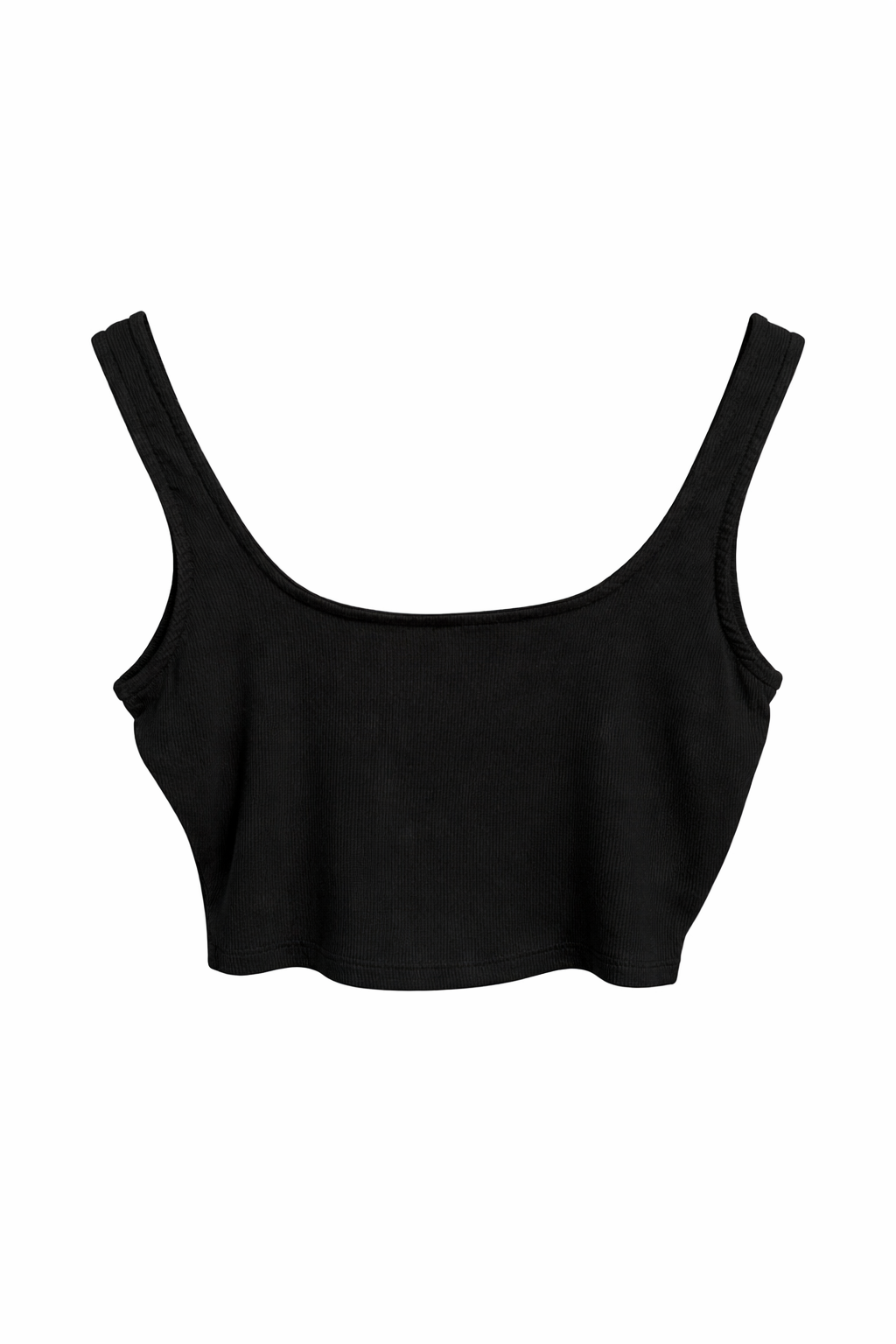 Ribbed Rayon Squared Neck Crop Top