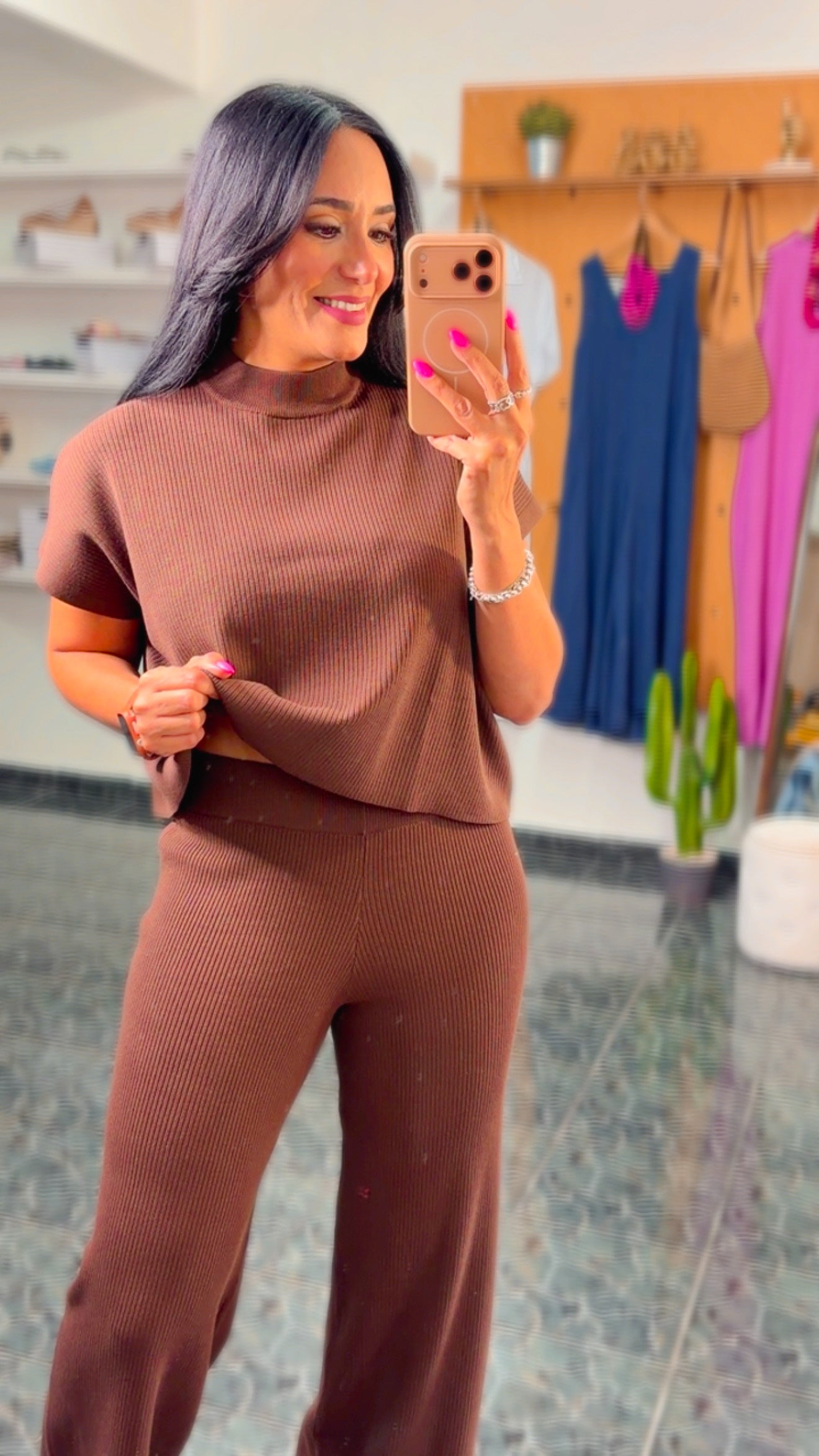 Chocolate Viscose Sweater Set