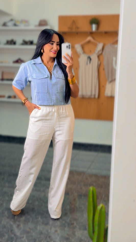White Tencel/Linen Pants