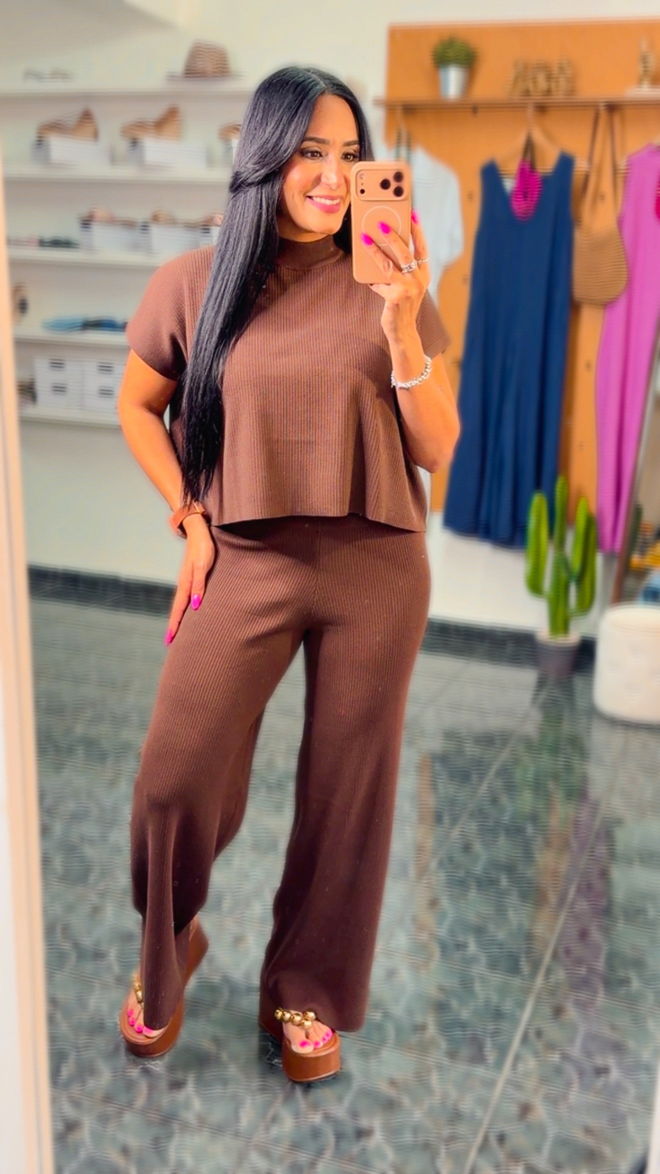 Chocolate Viscose Sweater Set