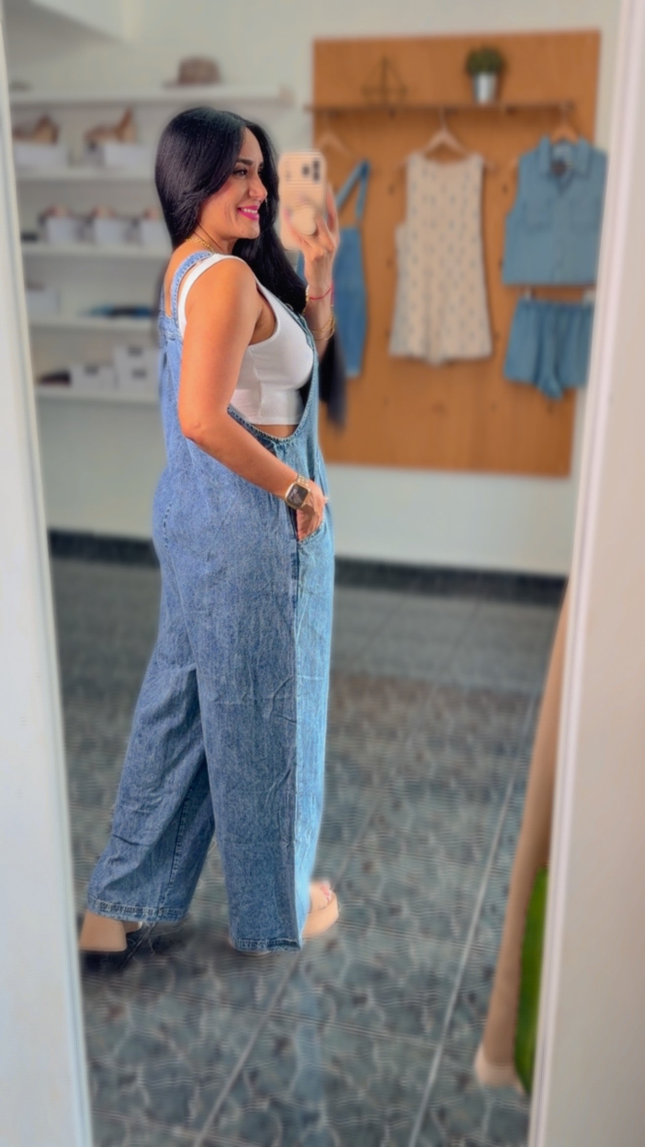 Denim Pocket Overall