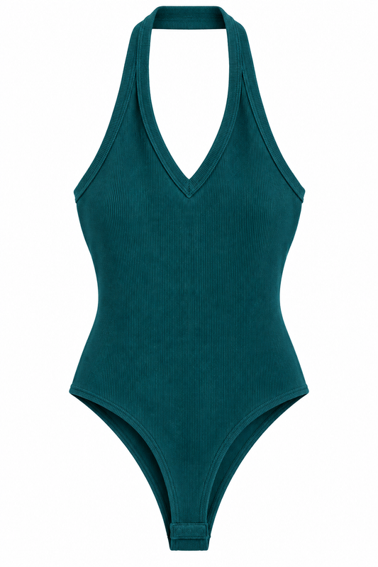 Teal Halter Bodysuit