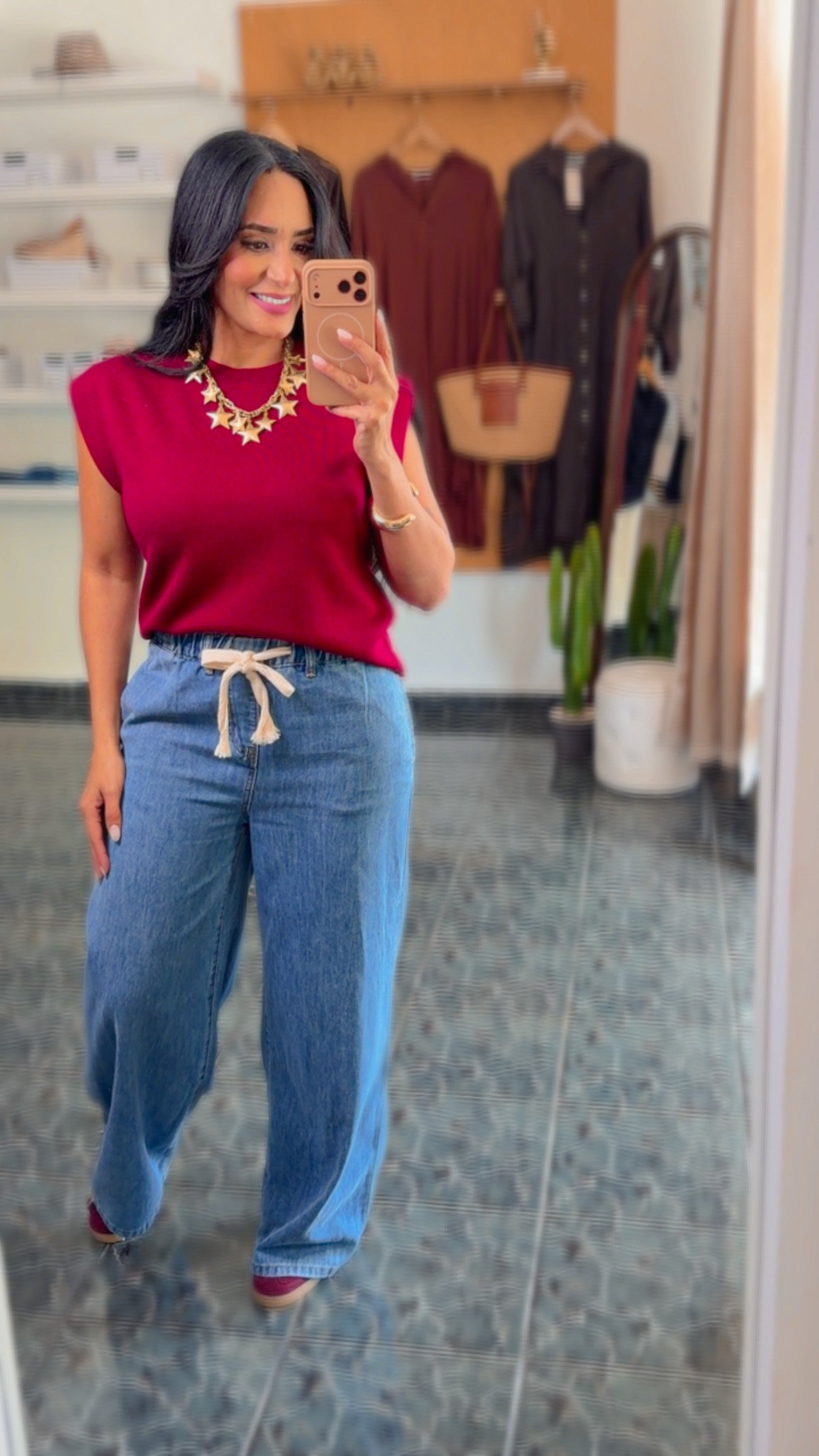 Burgundy Viscose Sweater Top
