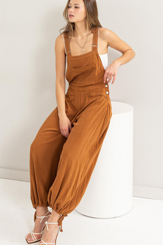 Brown Linen Jumpsuit