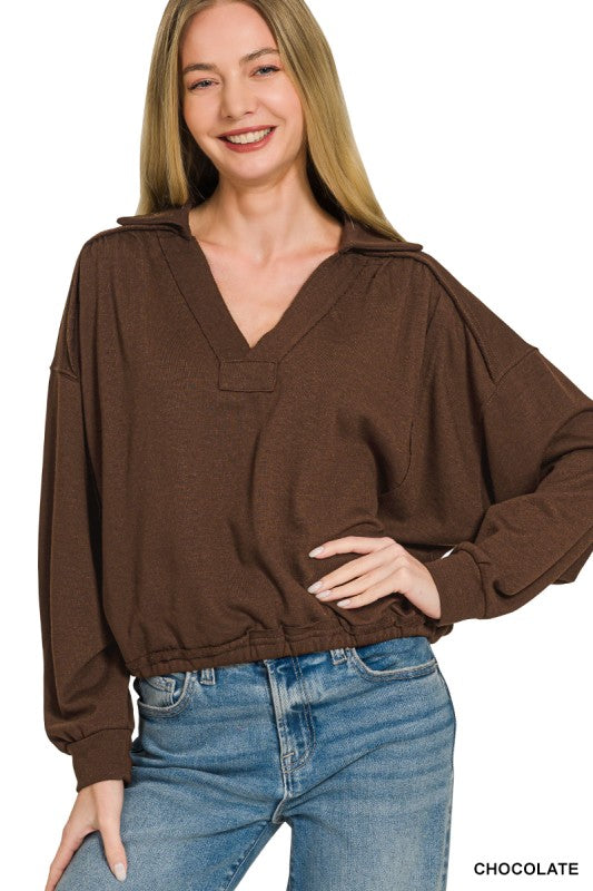 Chocolate French Terry Pullover