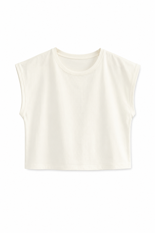 Off White Classic Crew Neck Sleeveless Top