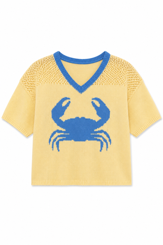 Yellow Crab Knit Top
