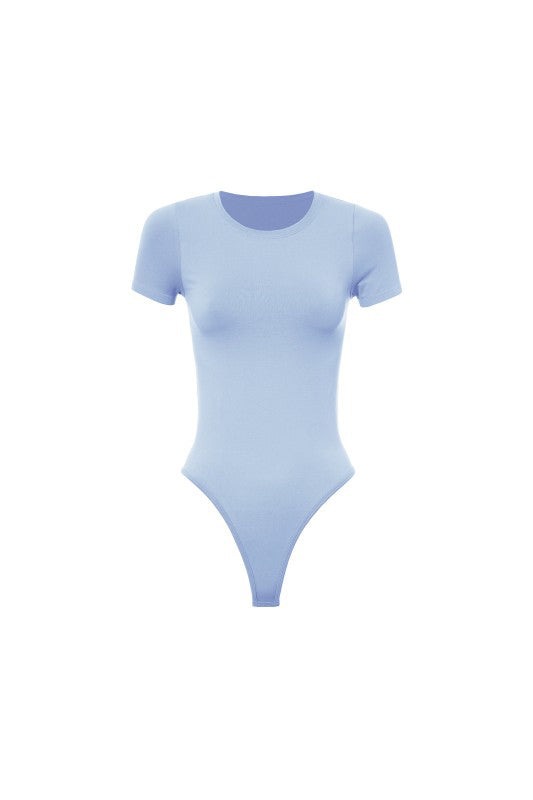 Baby Blue Crewneck Short Sleeve Bodysuit