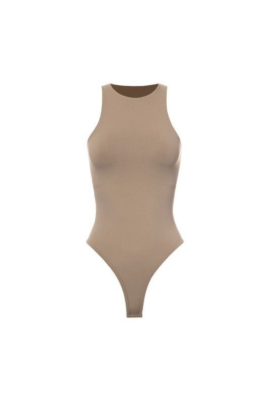 Nude Double Layered Round Neck Bodysuit