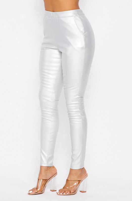 Silver Metallic Pants